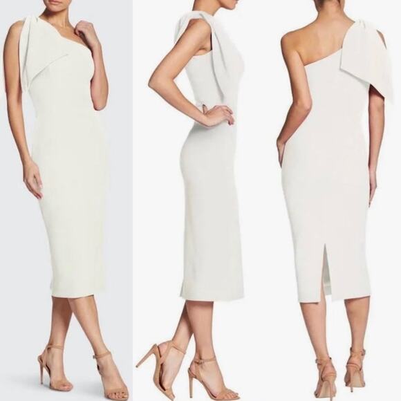 Dress the Population White Crepe Tiffany Dress NWT Size Large - Picture 1 of 13